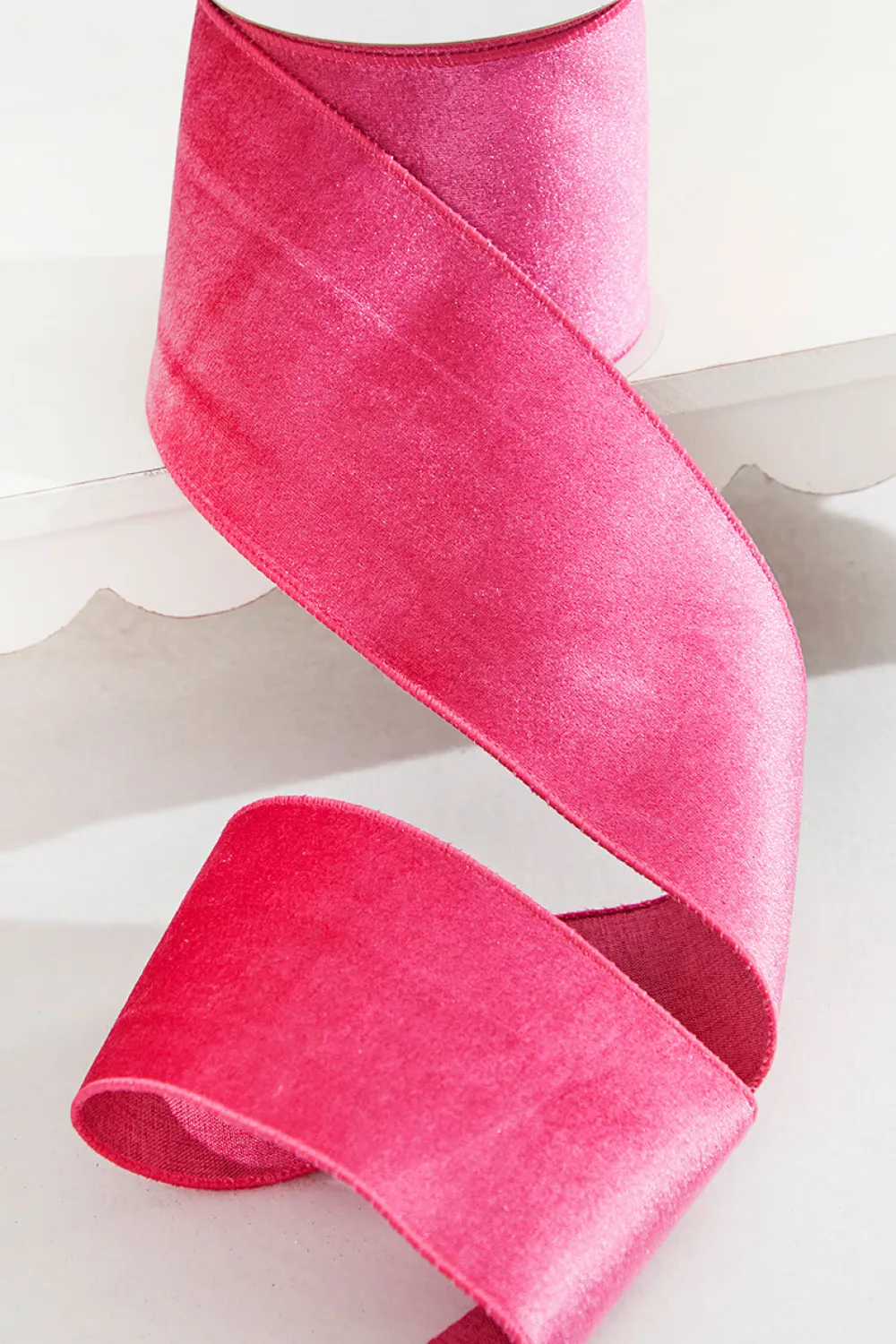 Decorator's Warehouse 4" x 10 Yard Fuchsia Pink Velvet Wired Ribbon > Christmas Ribbon|Valentine'S Ribbon