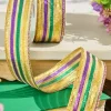 Decorator's Warehouse 1.5" x 10 Yard Gold Green Purple Striped Ribbon > Mardis Gras|Mardi Gras