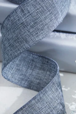 Decorator's Warehouse 2.5" x 10 Yard Gray Linen Wired Ribbon > Christmas Ribbon|Christmas Sale
