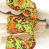 Decorator's Warehouse 2.5" x 10 Yard Green & Orange Pumpkin, Cat & Candy Halloween Ribbon > Halloween|Halloween