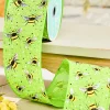 Decorator's Warehouse 2.5" x 10 Yard Green Ribbon with Bees And Speckles > Christmas Decor|Spring Decor
