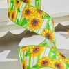 Decorator's Warehouse 2.5" x 10 Yard Green Sunflower Ribbon > Christmas Decor|Spring Decor