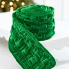 Decorator's Warehouse 5" x 3 Yard Green Velvet Braided Ribbon > Christmas Ribbon|Christmas Decor