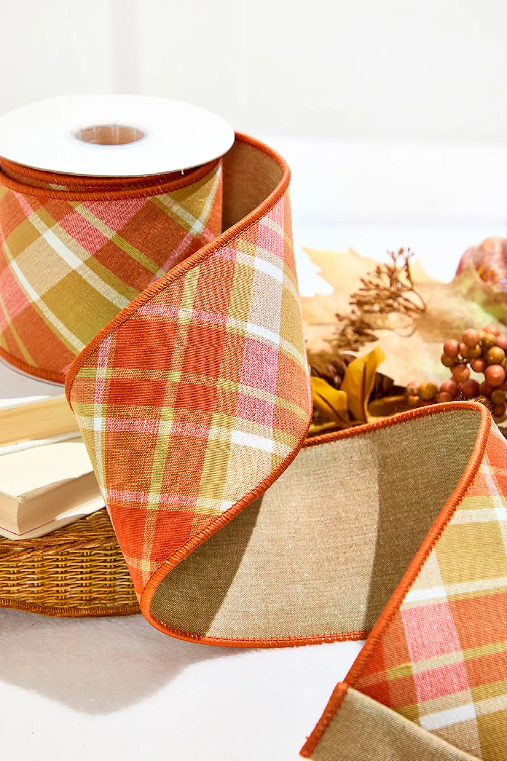 Decorator's Warehouse 4" x 5 Yard Harvest Fall Plaid Ribbon > Fall Decor|Christmas Ribbon