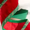 Decorator's Warehouse 4" x 5 Yard Holly Leaves Edged Red Velvet Ribbon > Christmas Decor|Christmas Ribbon