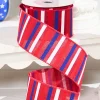 Decorator's Warehouse 2.5" x 10 Yard Horizontal Stripe Red, White & Blue Ribbon > Patriotic Decor|Patriotic Decor