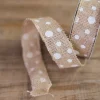 Decorator's Warehouse 1.5” X 10 Yard Jute Polka-Dot Ribbon > Fall Decor|Fall Decor