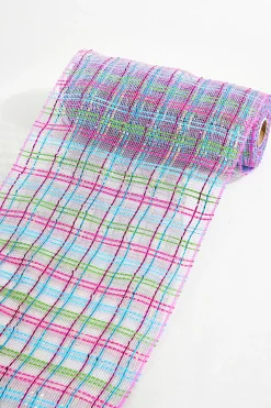 Decorator's Warehouse 10" x 10 Yard Lavender/ Pink/Turquoise Deco Poly Mesh > Christmas Ribbon|Christmas Decor