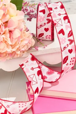 Decorator's Warehouse 1.5" x 10 Yard Letters/Hearts/ XOXO Patterned Ribbon > Valentine'S Ribbon|Christmas Decor