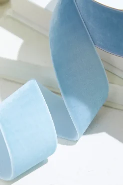 Decorator's Warehouse 1.5" x 10 Yard Light Blue Unwired Velvet Ribbon > Christmas Ribbon|Easter Decor