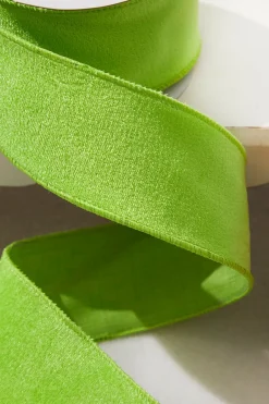 Decorator's Warehouse 2.5" x 10 Yard Lime Green Velvet Wired Ribbon > Christmas Decor|Christmas Ribbon
