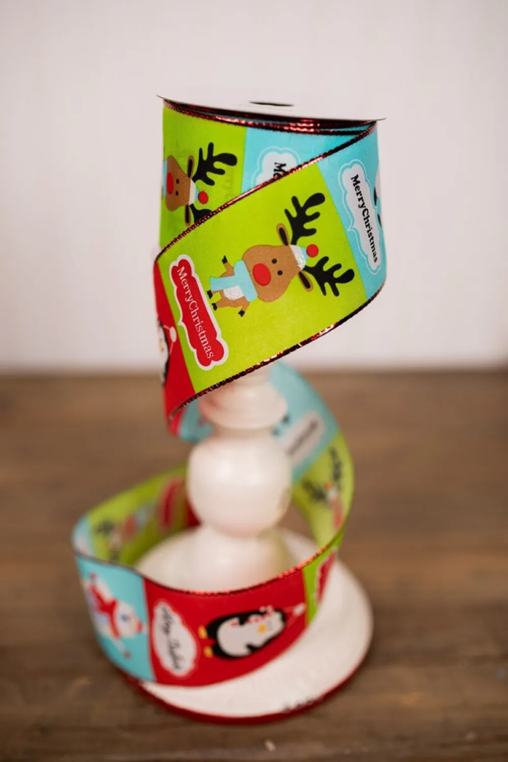 Decorator's Warehouse 2.5” x 10 Yard Merry Christmas Penguin Holiday Ribbon > Christmas Sale