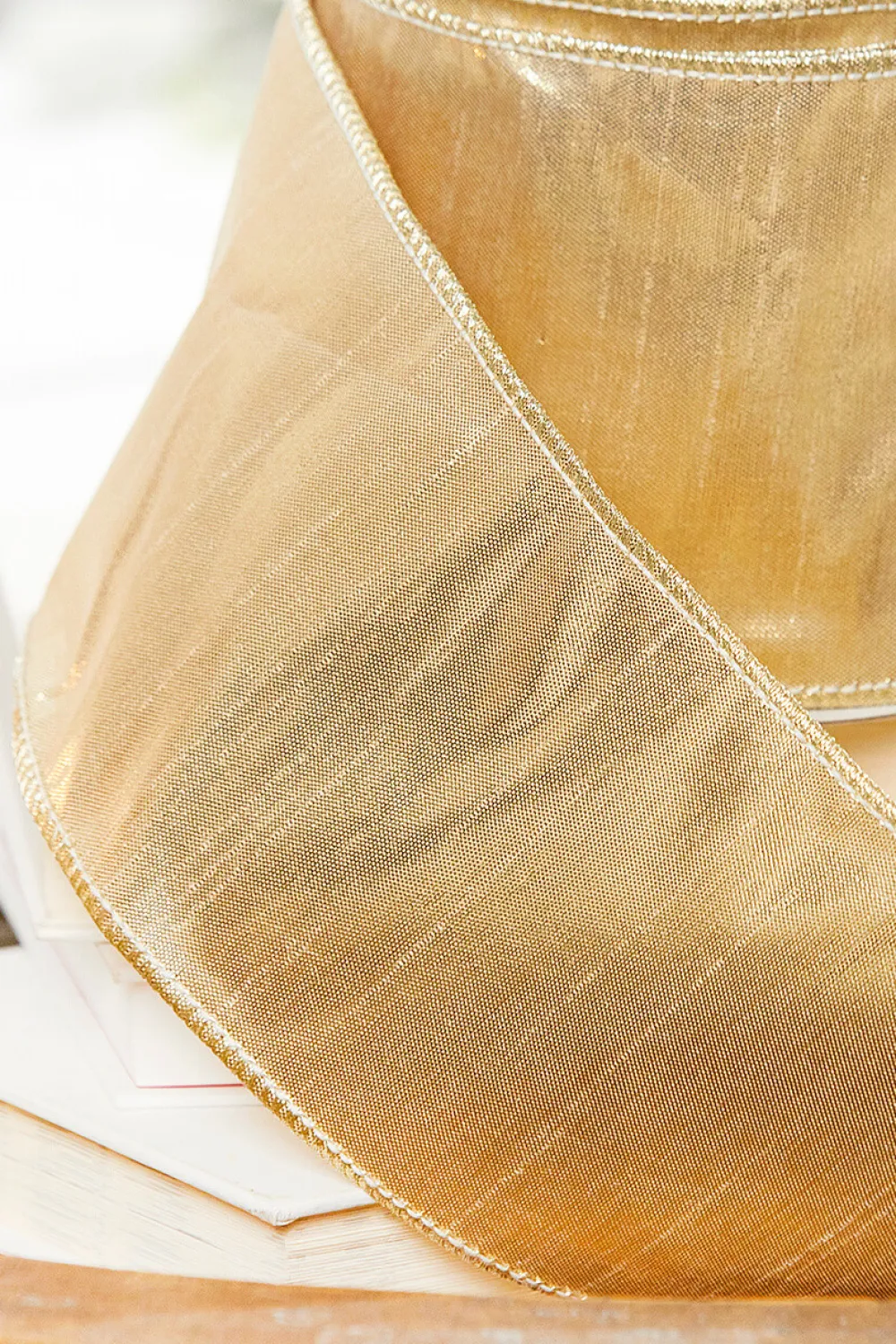 Decorator's Warehouse 4" x 10 Yard Metallic Dupioni Ribbon Gold > Christmas Ribbon|Christmas Decor