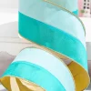 Decorator's Warehouse 4" x 10 Yard Mint/Aqua Colorblock Dupioni > Merry & Bright|Santa'S Sweet Shoppe