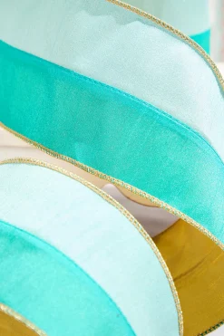 Decorator's Warehouse 4" x 10 Yard Mint/Aqua Colorblock Dupioni > Merry & Bright|Santa'S Sweet Shoppe