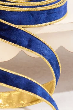 Decorator's Warehouse 1" x 10 Yard Navy Velvet Ribbon > Christmas Ribbon|Christmas Decor