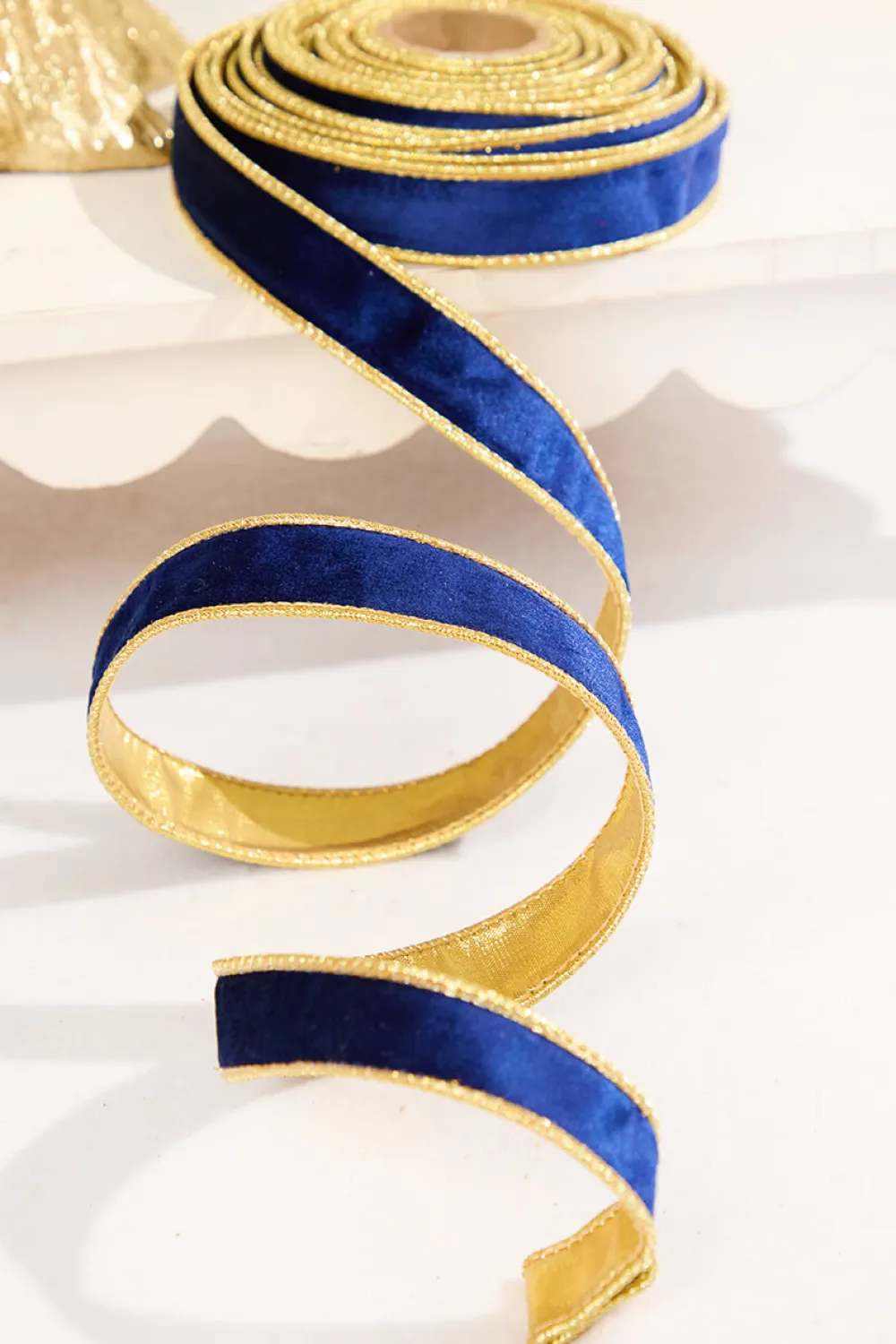 Decorator's Warehouse 1" x 10 Yard Navy Velvet Ribbon > Christmas Ribbon|Christmas Decor