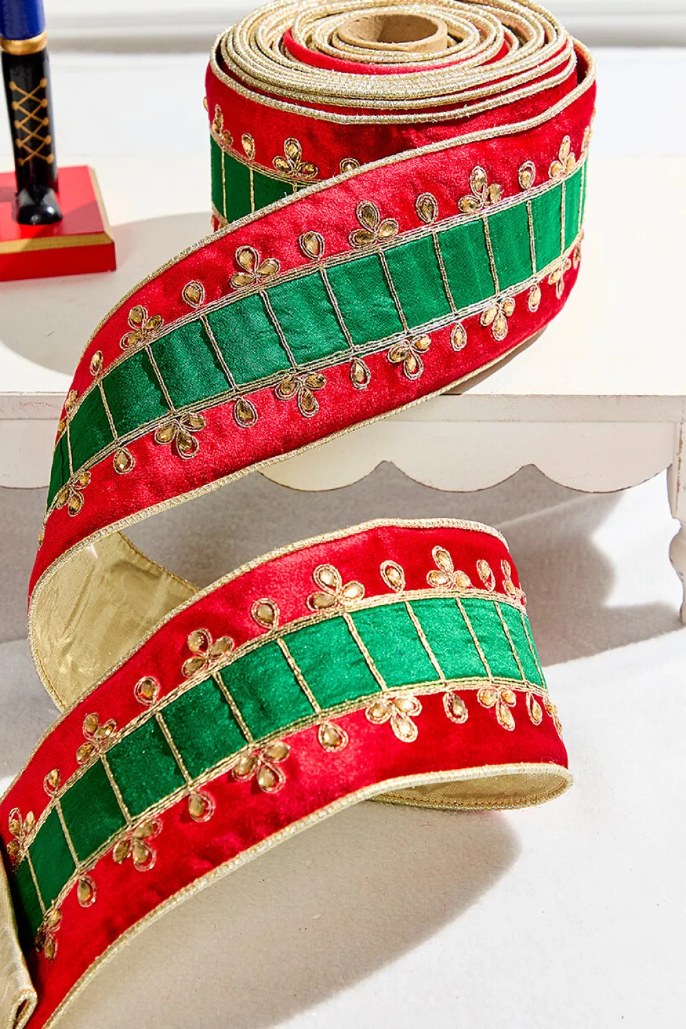 Decorator's Warehouse 4" x 5 Yard Nutcracker Coat Ribbon > Kristin'S Picks|Christmas Ribbon