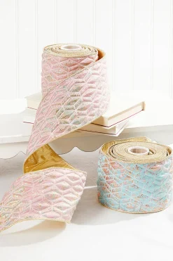 Decorator's Warehouse 4" x 5 Yard Pink Chadwick Dupioni Back Ribbon > Santa'S Sweet Shoppe|Christmas Ribbon