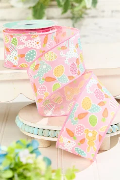 Decorator's Warehouse 2.5" x 10 Yard Pink Easter Patterned Ribbon > Easter Decor|Easter Decor