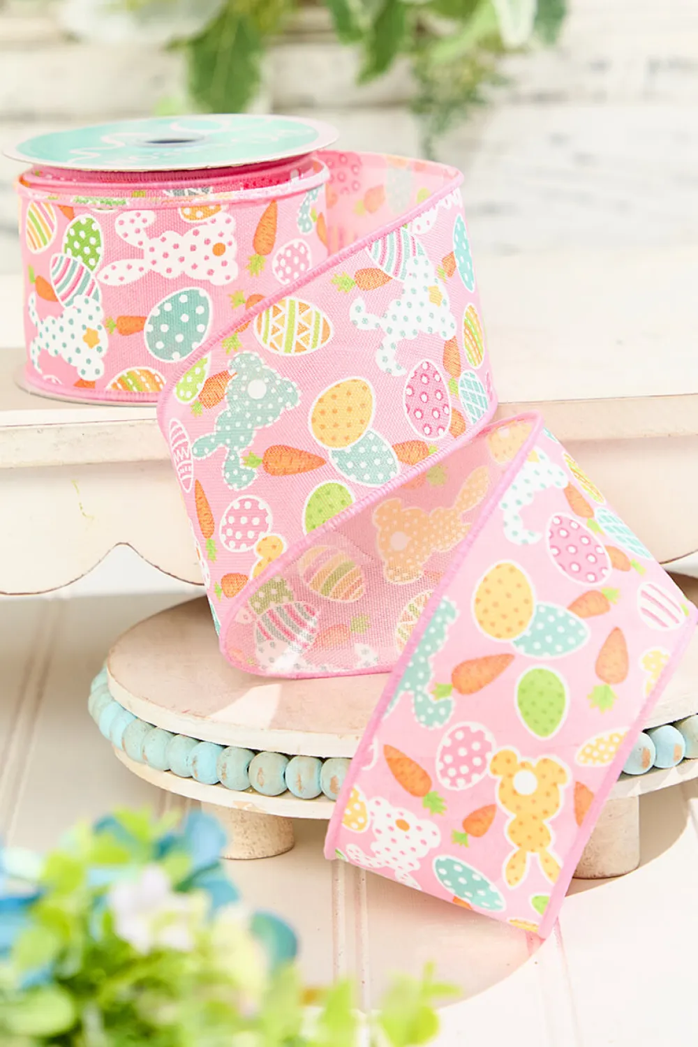 Decorator's Warehouse 2.5" x 10 Yard Pink Easter Patterned Ribbon > Easter Decor|Easter Decor