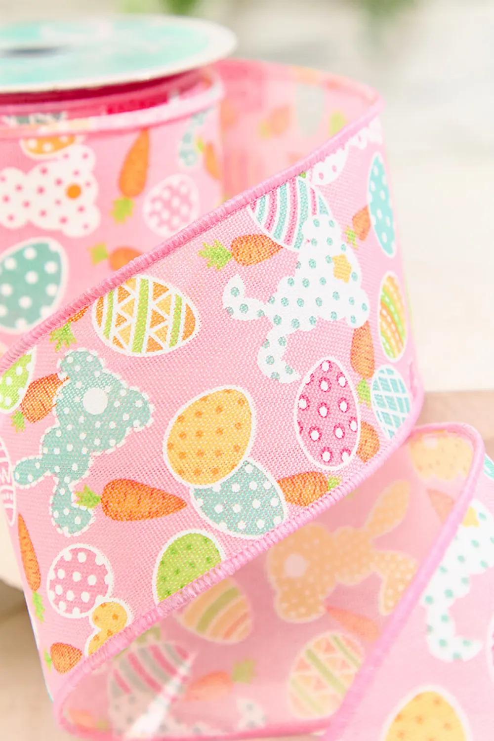 Decorator's Warehouse 2.5" x 10 Yard Pink Easter Patterned Ribbon > Easter Decor|Easter Decor