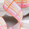 Decorator's Warehouse 2.5" x 10 Yard Pink/Orange Plaid Ribbon > Christmas Decor|Easter Ribbon