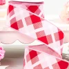 Decorator's Warehouse 2.5" x 10 Yard Pink/ Red Plaid Ribbon > Valentine'S Ribbon|Christmas Decor