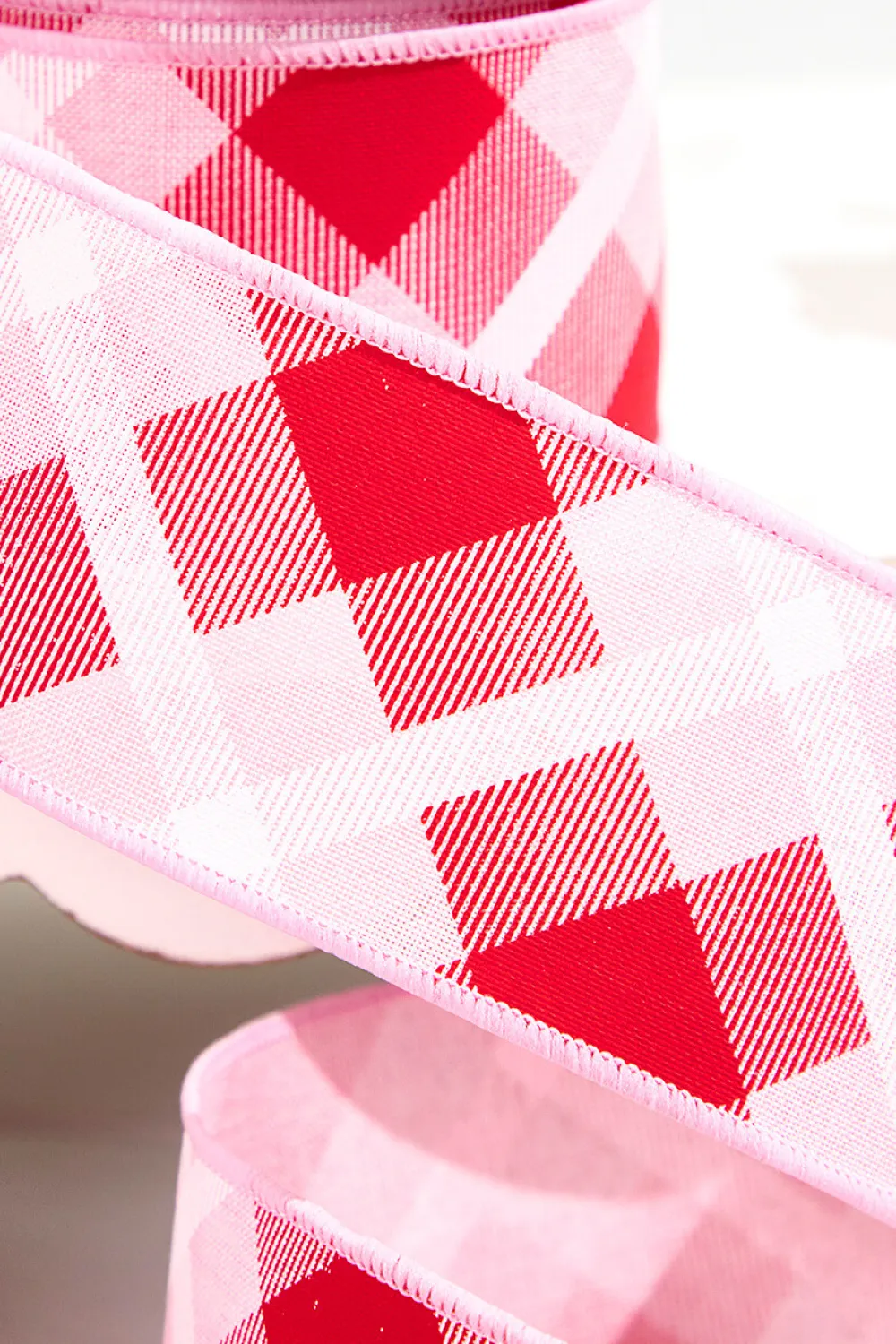 Decorator's Warehouse 2.5" x 10 Yard Pink/ Red Plaid Ribbon > Valentine'S Ribbon|Christmas Decor