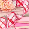 Decorator's Warehouse 2.5" x 10 Yard Pink, Red & White Plaid Valentine Ribbon > Valentine'S Ribbon|Christmas Decor
