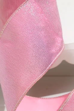 Decorator's Warehouse 4” x 5 Yard Pink Splash with Fused Tissue Back Ribbon > Christmas Ribbon|Valentine'S Ribbon