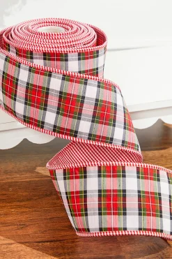 Decorator's Warehouse 4" x 10 Yard Plaid Gingham Double Sided Ribbon > Cardinal|Christmas Ribbon