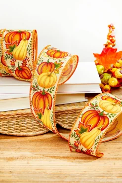 Decorator's Warehouse 2.5" x 10 Yard Pumpkin & Gourd Ribbon > Fall Decor|Fall Decor