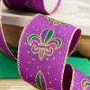 Decorator's Warehouse 2.5" x 10 Yard Purple Mardi Gras Ribbon > Mardis Gras|Mardi Gras
