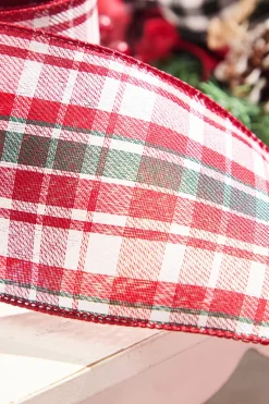 Decorator's Warehouse 4”x 10 Yard Red/Black/White Plaid Ribbon > Kristin'S Picks|Christmas Ribbon