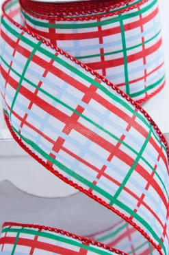 Decorator's Warehouse 2.5" x 10 Yard Red/Blue/Green Plaid Wired Ribbon > Christmas Ribbon|Christmas Sale