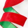 Decorator's Warehouse 2.5" x 10 Yard Red & Green Velvet with Satin Backing Ribbon > Christmas Decor|Christmas Ribbon
