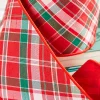 Decorator's Warehouse 4" x 10 Yard Red/Green/White Holiday Plaid Dupioni Ribbon > Cardinal|Christmas Ribbon