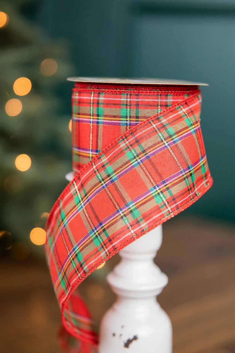 Decorator's Warehouse 2.5” x 10 Yard Red Green with Blue Plaid Ribbon > Christmas Ribbon|Nutcracker