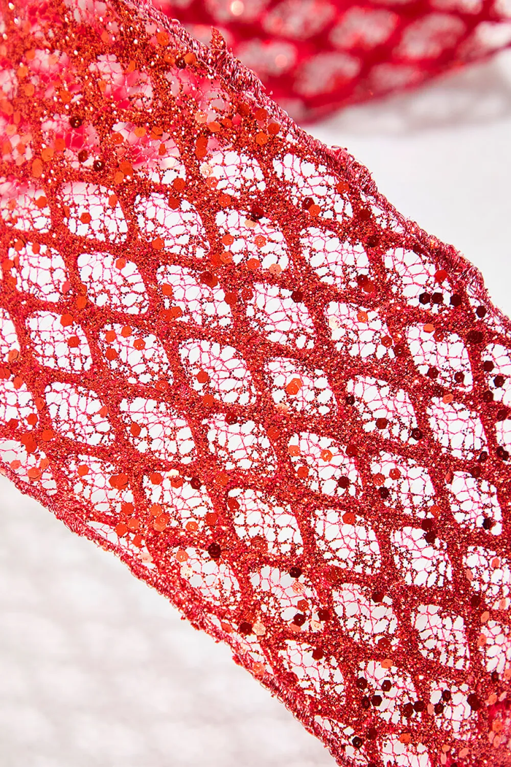 Decorator's Warehouse 4" x 10 Yard Red Mesh Wired Ribbon > Christmas Ribbon|Valentine'S Ribbon