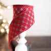 Decorator's Warehouse 2.5” x 10 Yard Red Patterned Holiday Ribbon > Christmas Ribbon|Christmas Decor