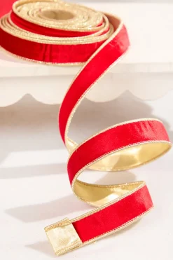Decorator's Warehouse 1" x 10 Yard Red Velvet Ribbon > Christmas Ribbon|Classic Christmas