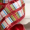 Decorator's Warehouse 4" x 10 Yard Red & White Plaid Pattern Ribbon > Christmas Decor|Christmas Ribbon