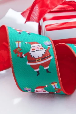 Decorator's Warehouse 2.5" x 10 Yard Santa Claus Wired Ribbon > Christmas Ribbon|Christmas Sale
