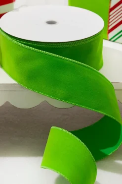 Decorator's Warehouse 2.5" x 25 Yards Apple Green Velvet Ribbon > Christmas Ribbon|Storyville