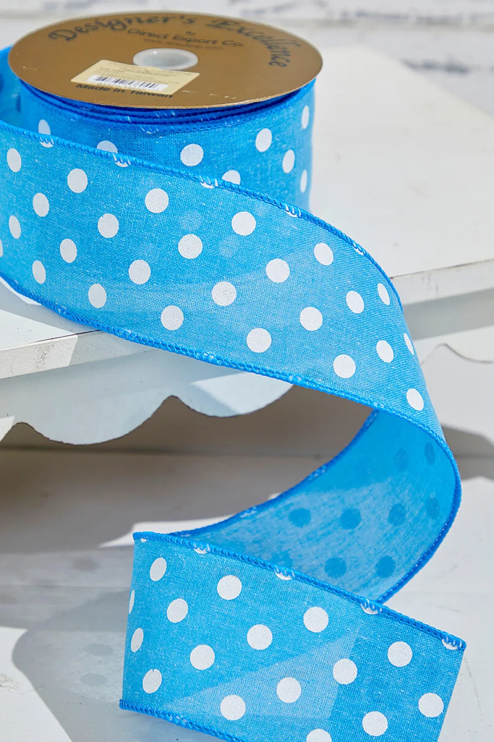 Decorator's Warehouse 2.5" x 10 Yards Bright Blue Polka Dot Ribbon > Easter Decor|Easter Decor