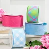 Decorator's Warehouse 2.5" x 10 Yards Diagonal Blue Check Ribbon > Easter Decor|Easter Decor