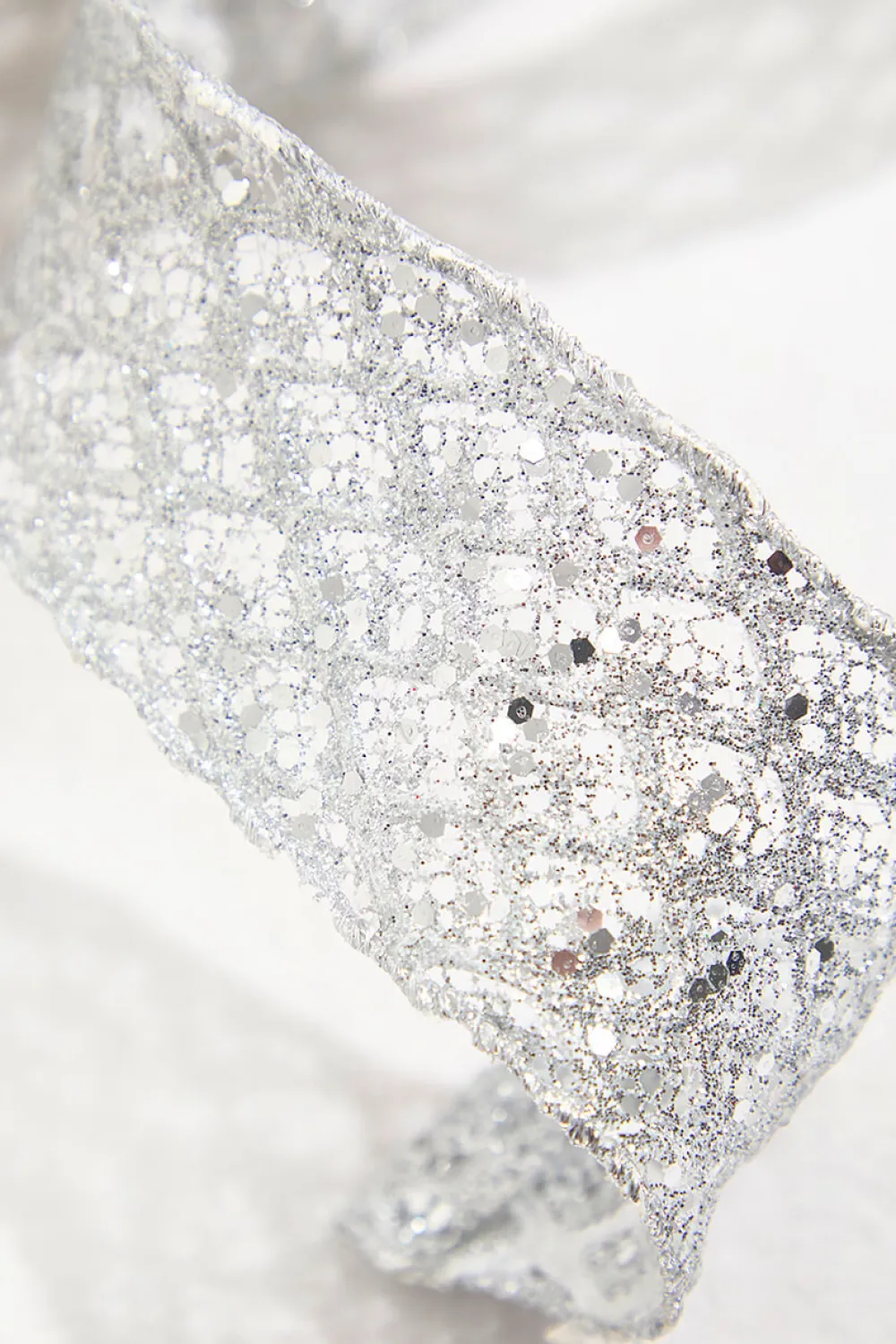 Decorator's Warehouse 2.5" x 10 Yard Silver Wired Ribbon > Christmas Ribbon|Valentine'S Ribbon