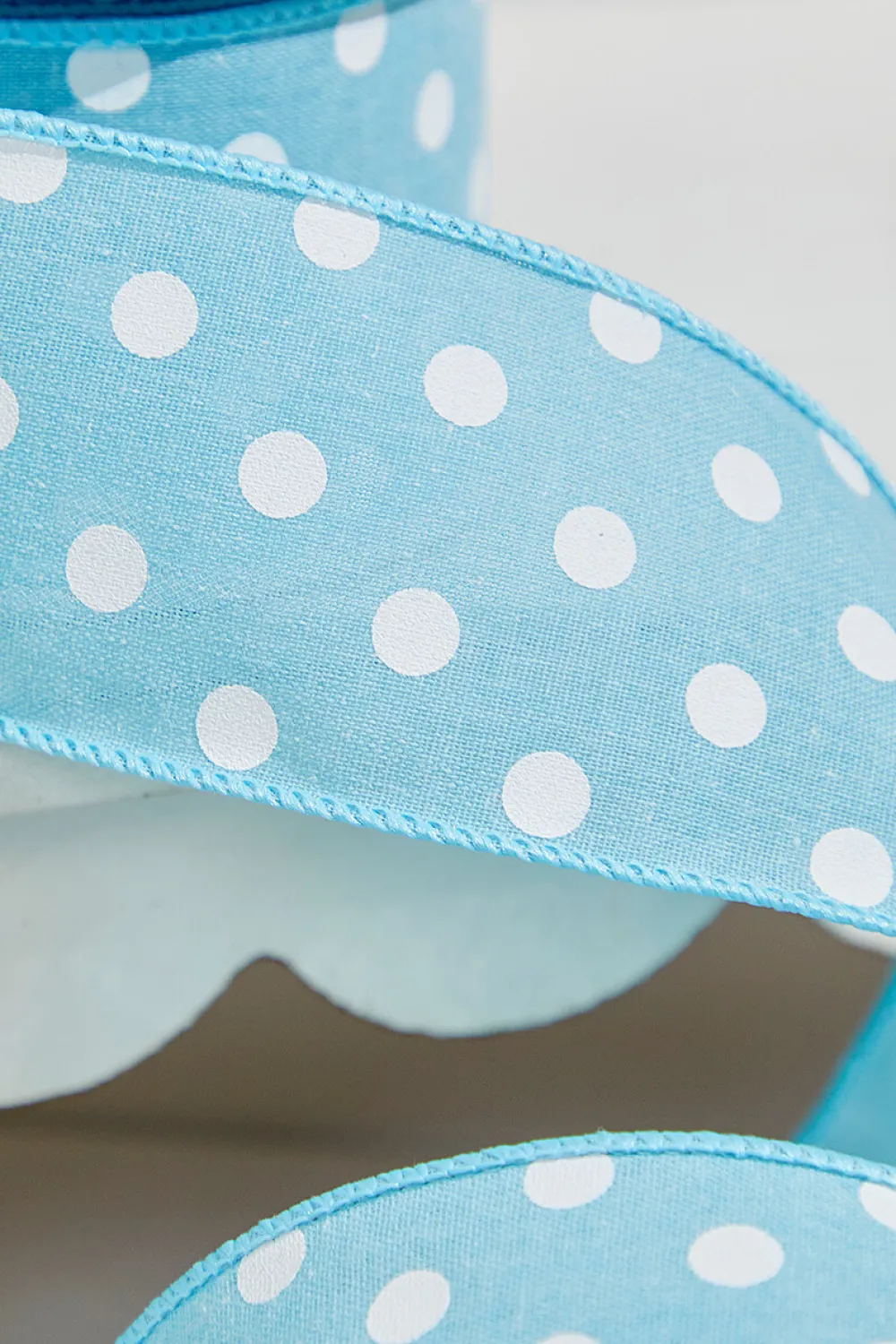 Decorator's Warehouse 2.5" x 10 Yards Light Blue Polka Dot Ribbon > Easter Decor|Easter Decor