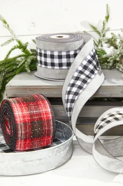 Decorator's Warehouse 4” x 10 Yard Snowy Plaid Wired Ribbon > Kristin'S Picks|Christmas Ribbon